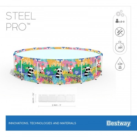 Bestway 5612F BW Каркасный бассейн Steel Pro 274х66см, 3221л