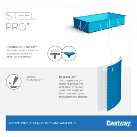 Bestway 56403 BW Каркасный бассейн Steel Pro 259х170х61см, 2300л Bestway 56403 BW Каркасный бассейн Steel Pro 259х170х61см, 2300л
